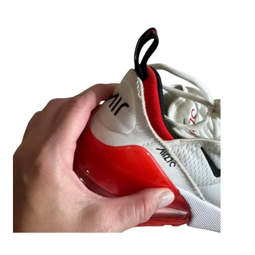 Nike Air Max 270 Sneakers Athletic Shoes Men's 8 White Red Black Mesh Running